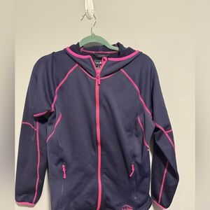 L.L. Bean Women’s Navy and Pink Zip-up Hoodie. Size L